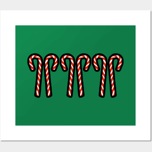 Two Candy Canes Christmas Trio Posters and Art